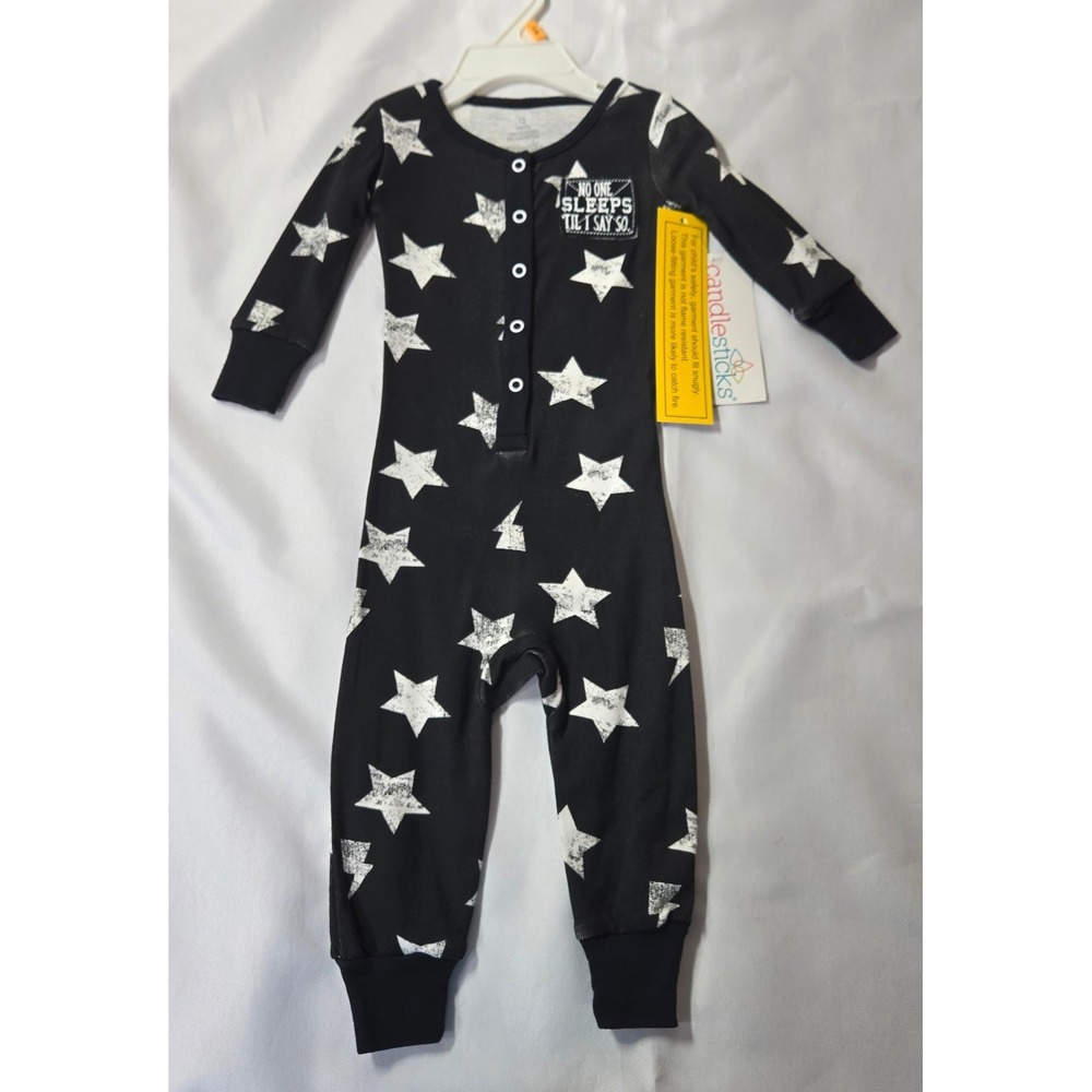 Candlesticks 1 Pc No one sleeps till I say so Snug Fitting Pajamas Sz 12M - Picture 6 of 12
